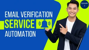 A smiling person illustrating email verification service automation.