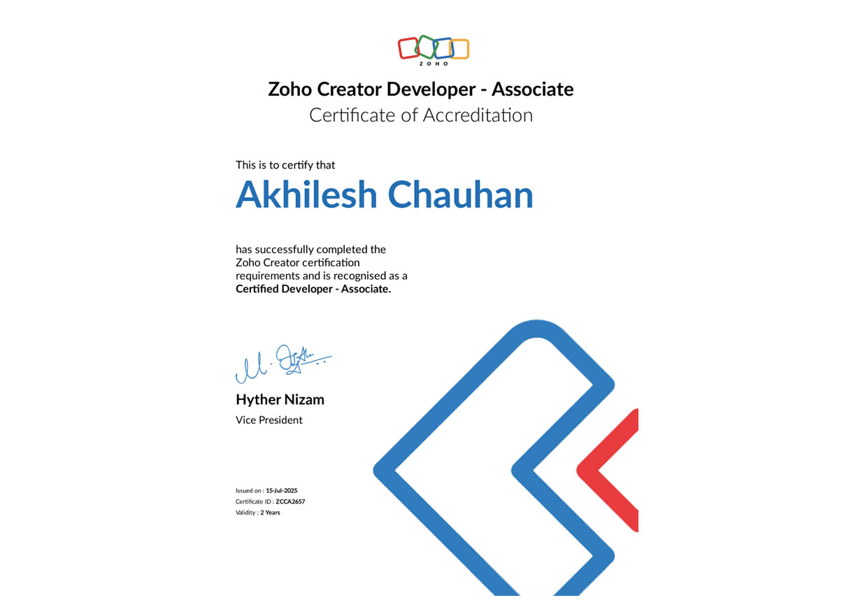 akhilesh certificate
