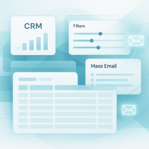 CRM views and mass emails dashboard for small business productivity