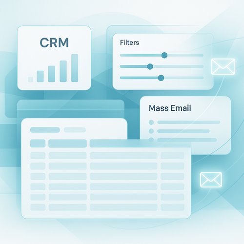 CRM views and mass emails dashboard for small business productivity